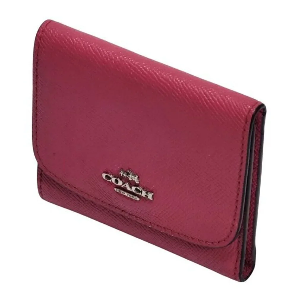 Coach Crossgrain Leather Small Wallet Pink